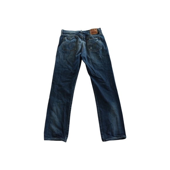 Levi's Blue 501 Straight Classic Denim Jeans - Picture 2 of 4
